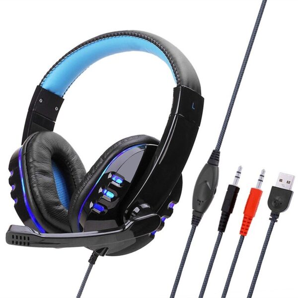 Wired Computer Gaming Headphones With Microphone ( blue ) - Image 5